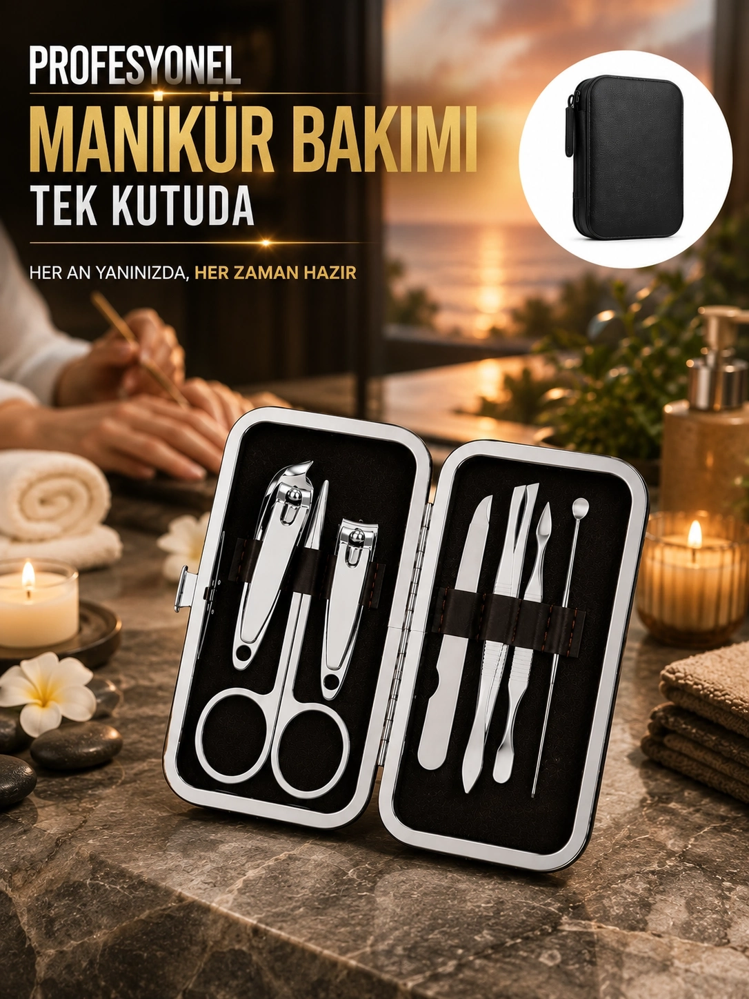BUĞZ Evde Profesyonel Tırnak Bakımı İçin 7 Parça Premium Bakım Seti