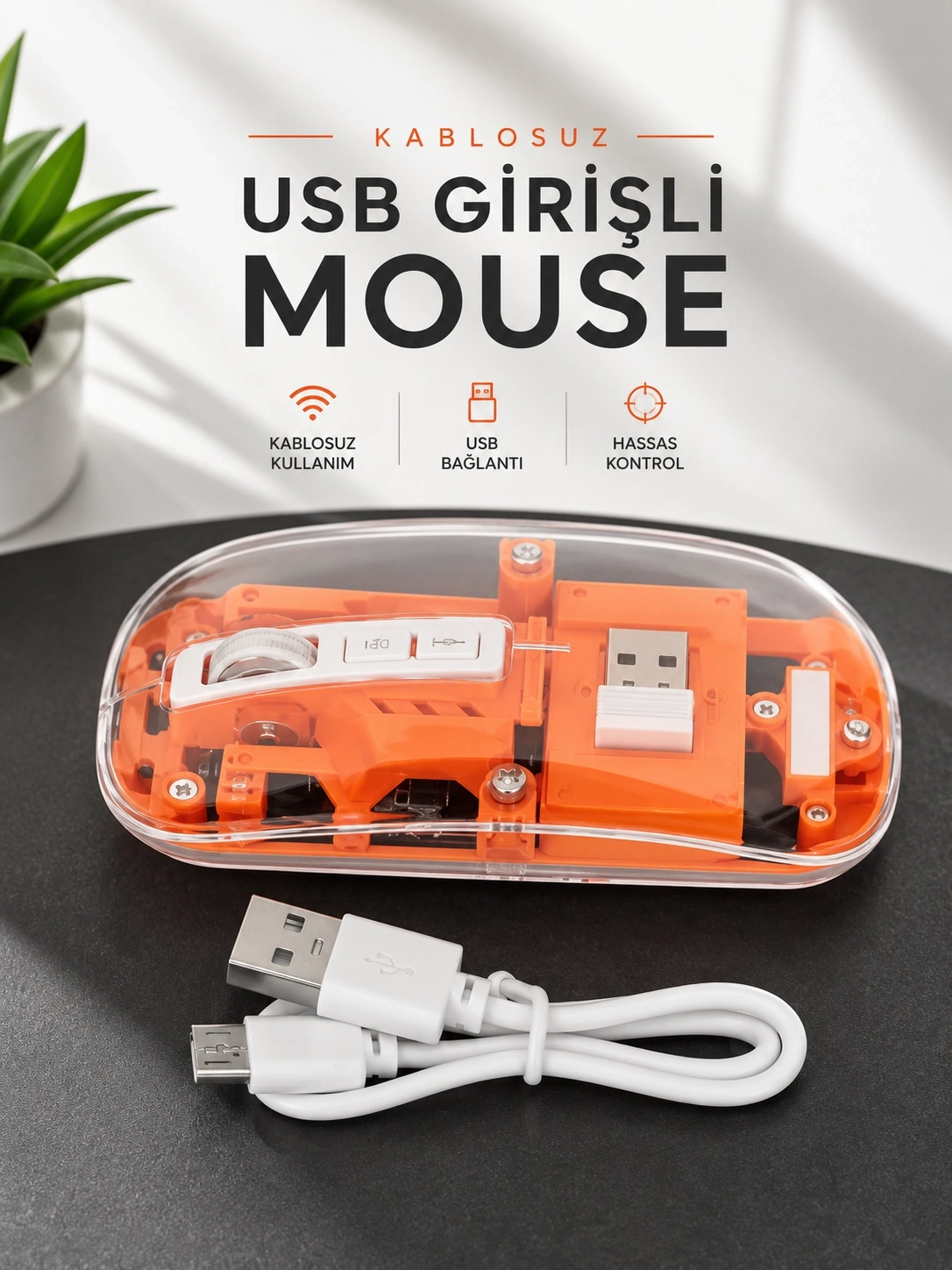 BUĞZ Fare Mouse Çift Modlu Kablosuz Bağlantılı 2.4GHz Destekli