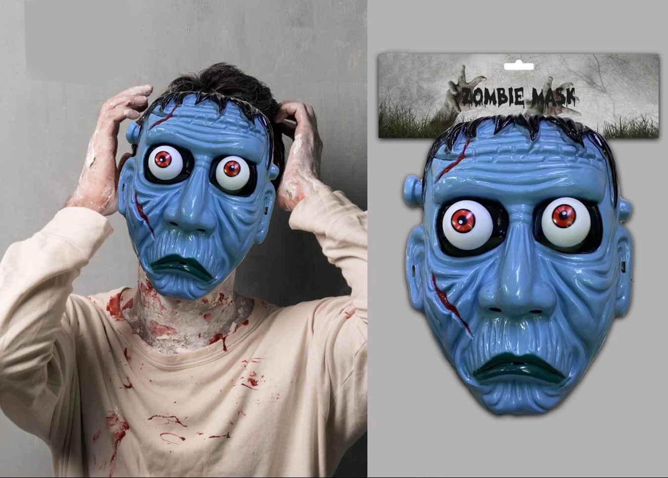 BUĞZ Frankenstein Temalı Sallanan Oynar Gözlü Maske