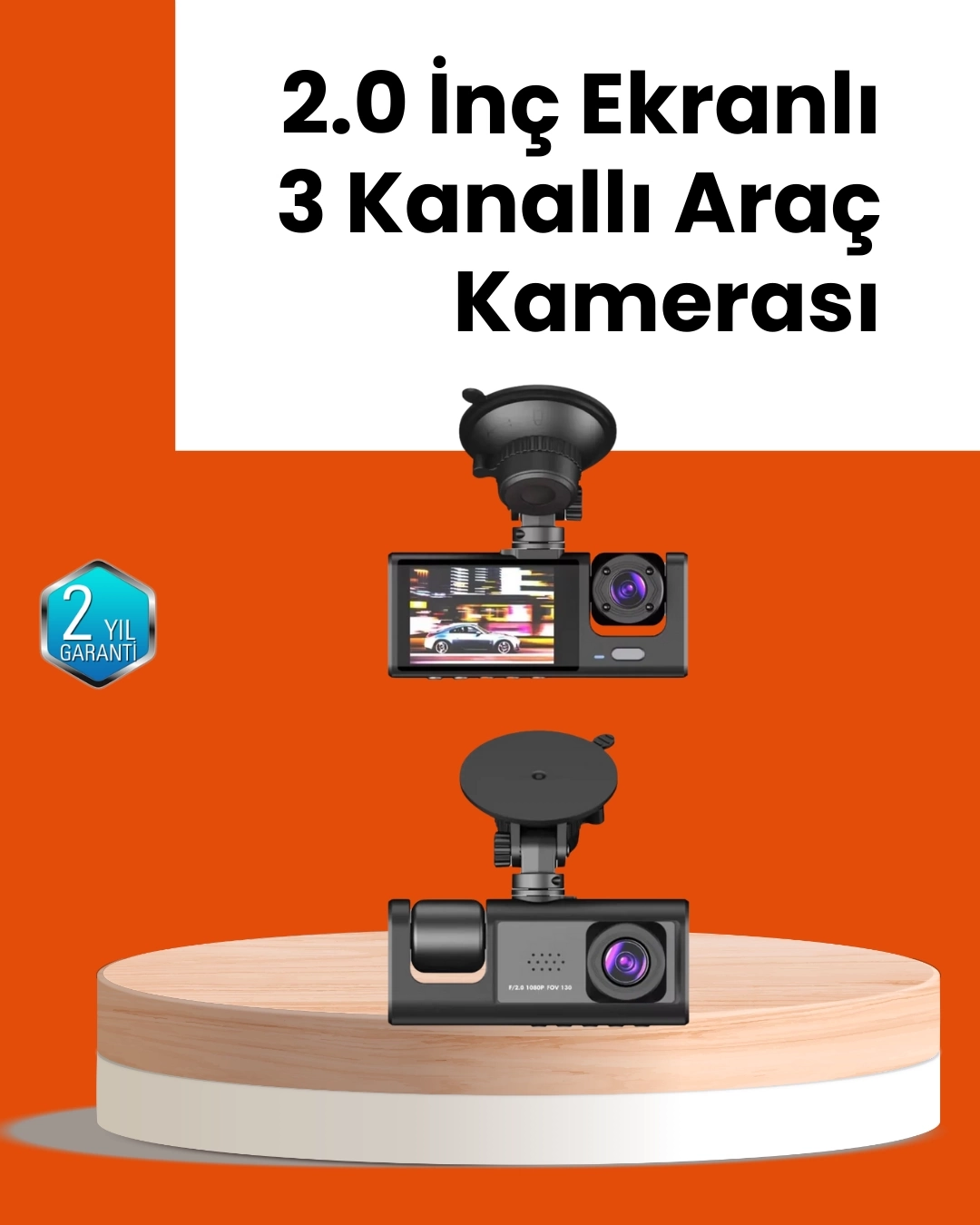 BUĞZ Full HD Araç Kamerası  Çift Yönlü Kayıt ve Darbe Sensörü