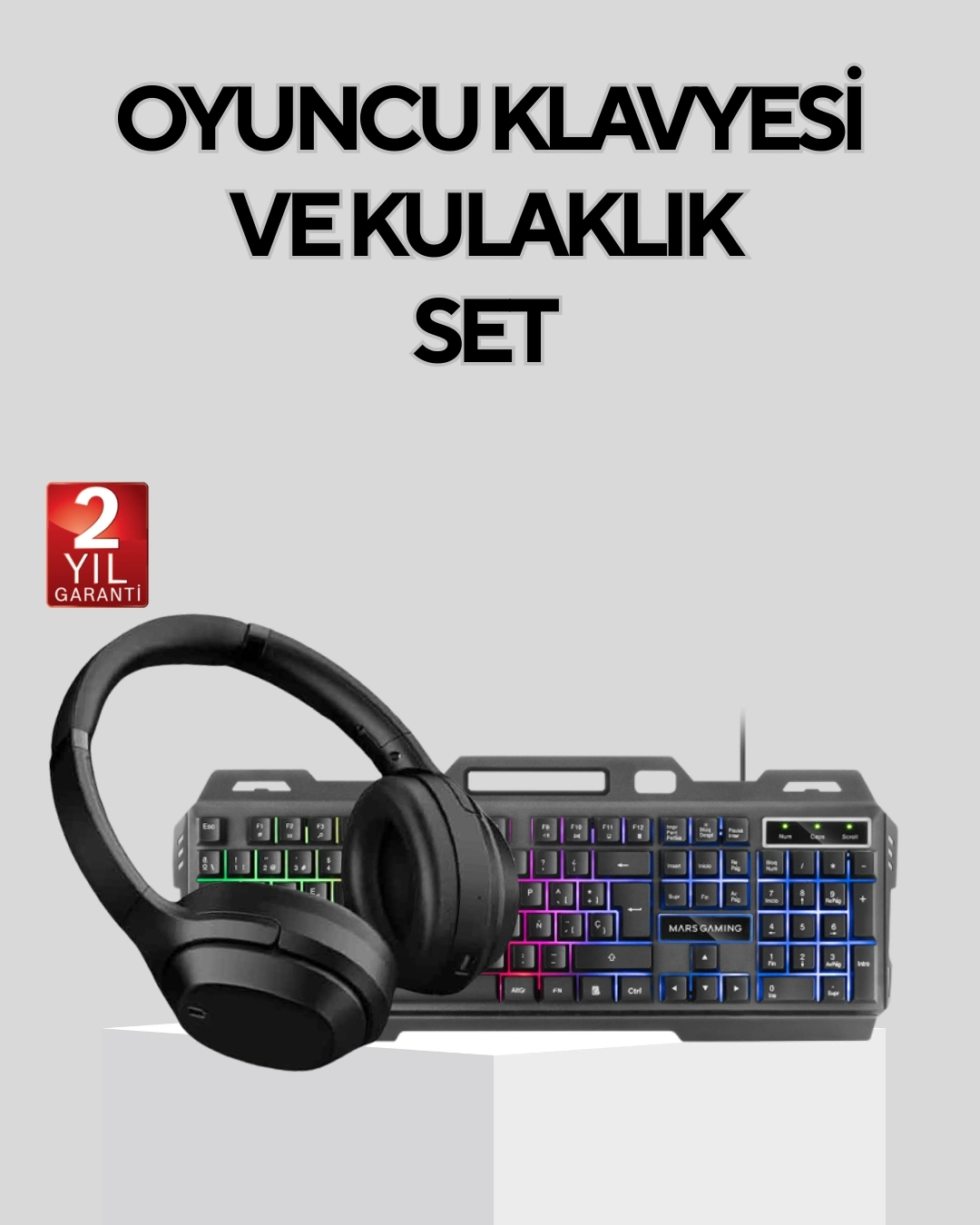 BUĞZ Gaming Set Işıklı Klavye Mouse + Bluetooth 5.2 Kulaklık Oyuncu Paketi