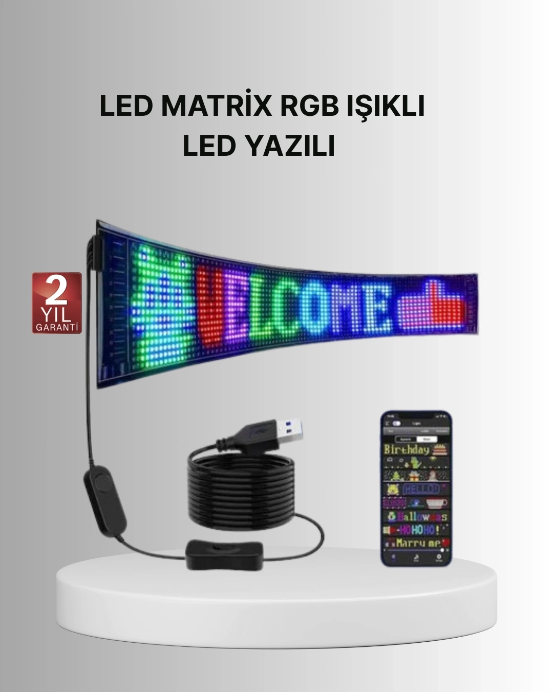 BUĞZ Gece Kullanıma Uygun  Pixel RGB LED Panel Estetik Atmosfer Işığı