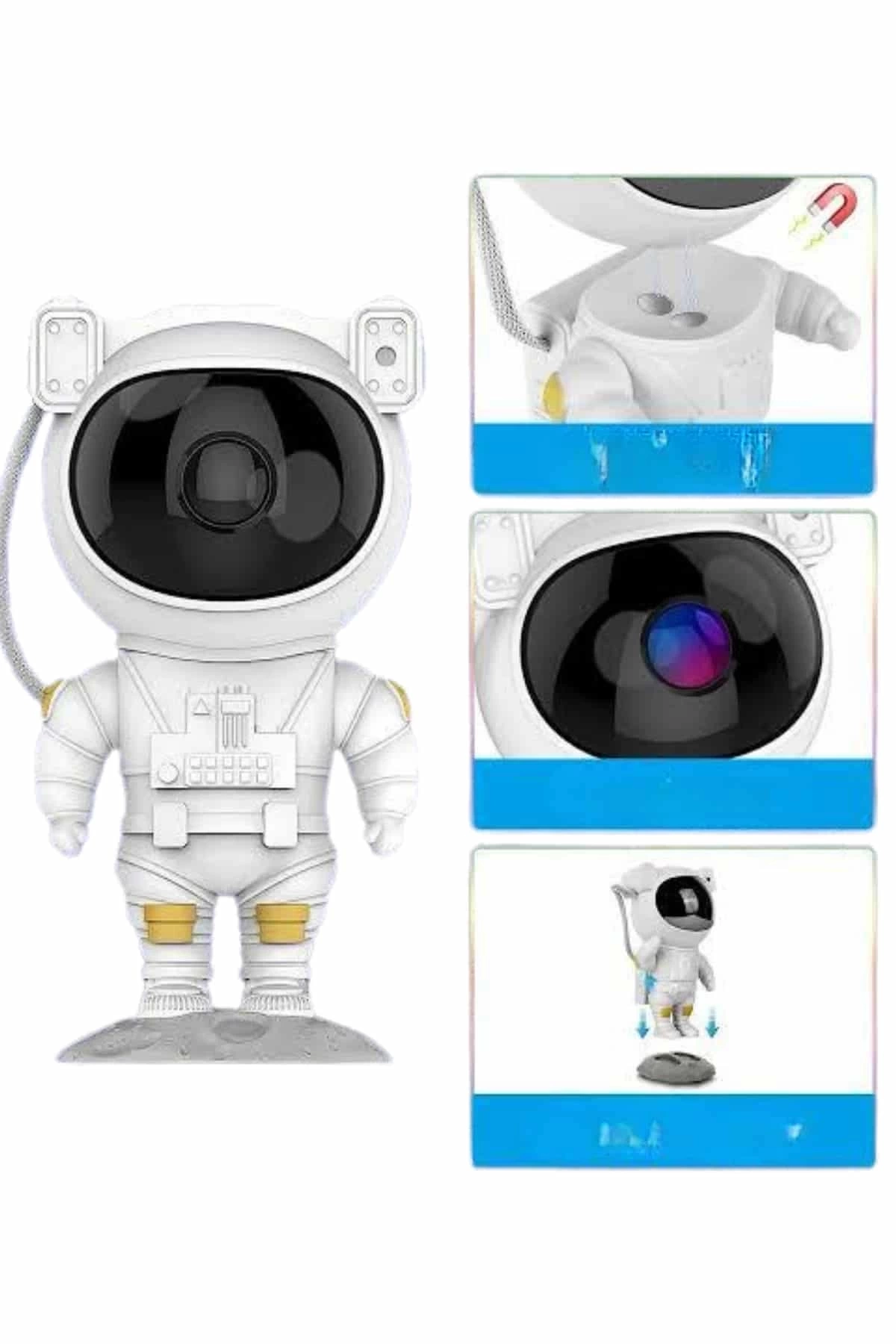 BUĞZ Gece Lambası Astronot Bluetooth Hoparlörlü Galaksi Işık Projektörü