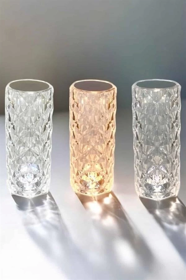 BUĞZ Gece Lambası Kristal Lamba Dokunmatik Şarjlı Hediyelik