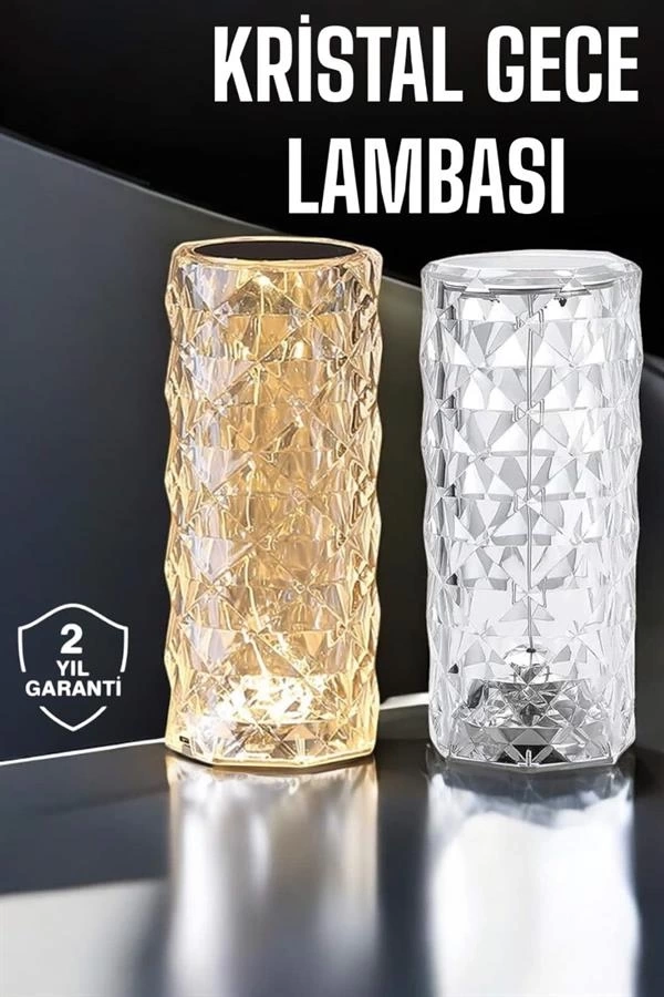 BUĞZ Gece Lambası Kristal Lamba Dokunmatik Şarjlı Hediyelik BUĞZ Gece Lambası Kristal Lamba Dokunmatik Şarjlı Hediyelik