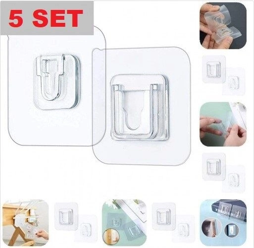BUĞZ Geçmeli Klips Eşya Sabitleme Askısı 5 SET