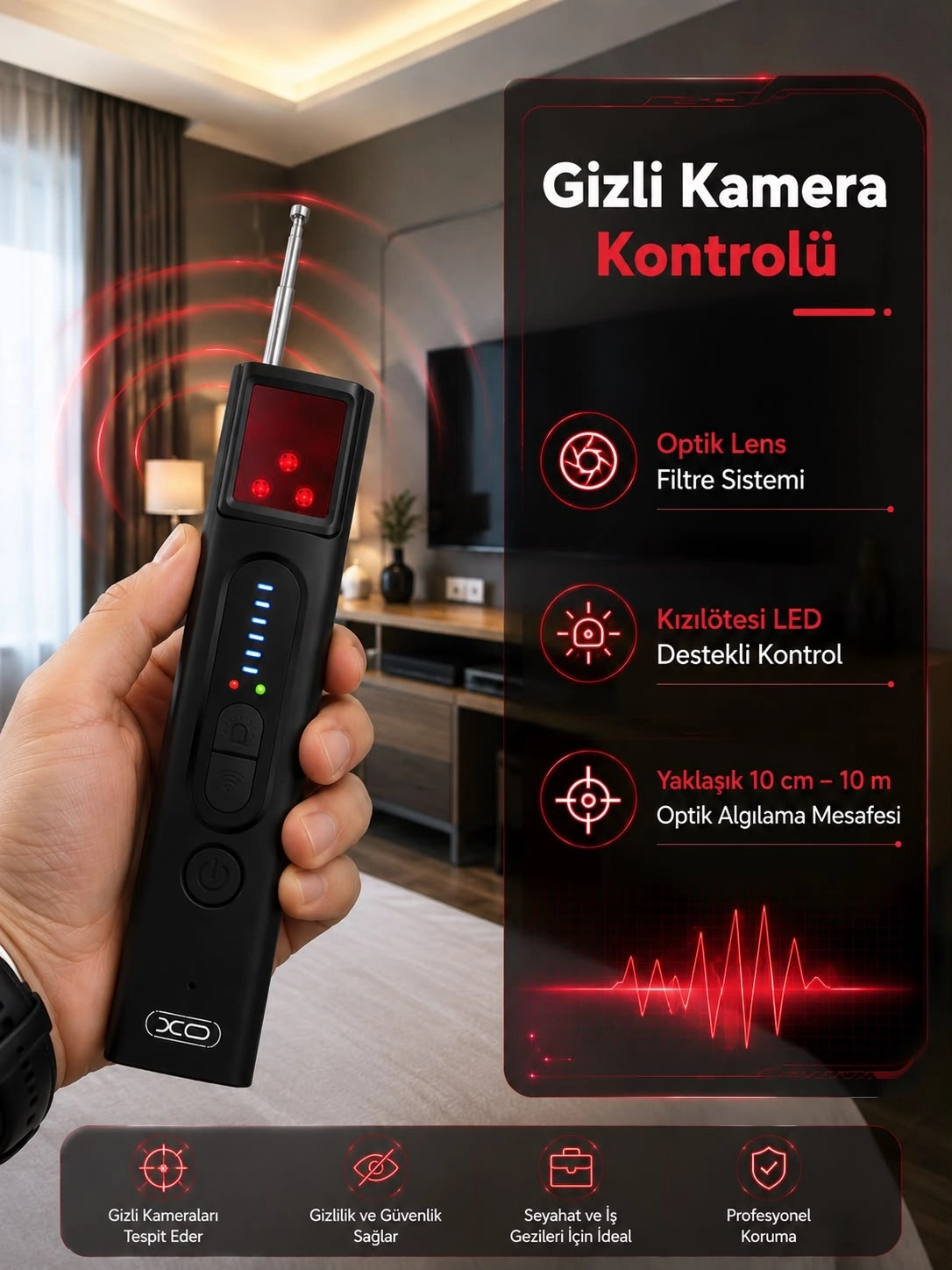 BUĞZ Gizli Kamera, GPS ve RF Sinyal Tespit Cihazı