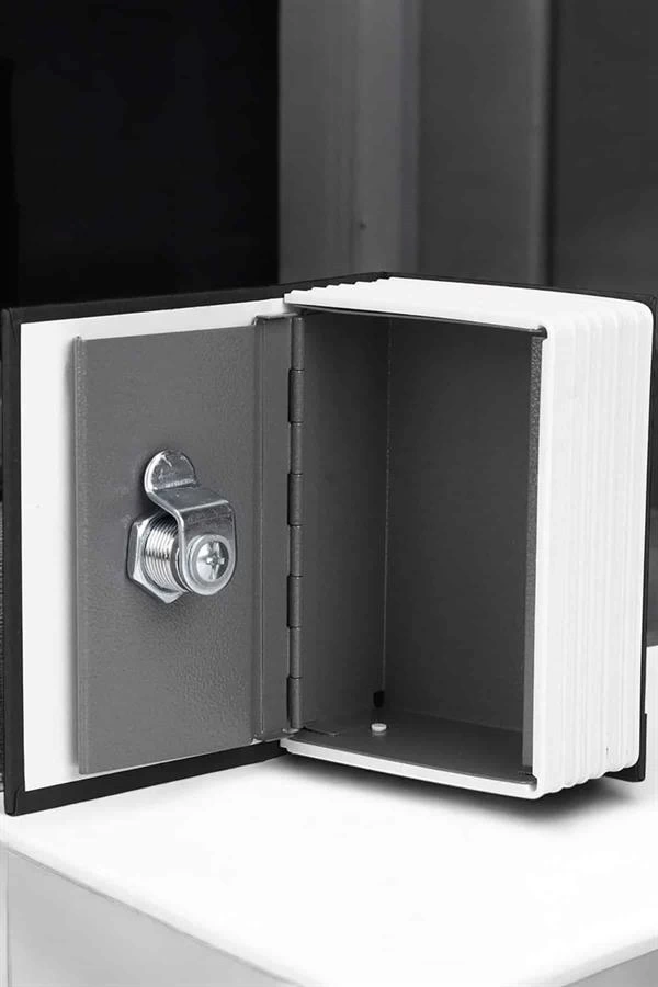 BUĞZ Gizli Kasa Kitap Görünümlü Anahtarlı Çelik Mini Kasa