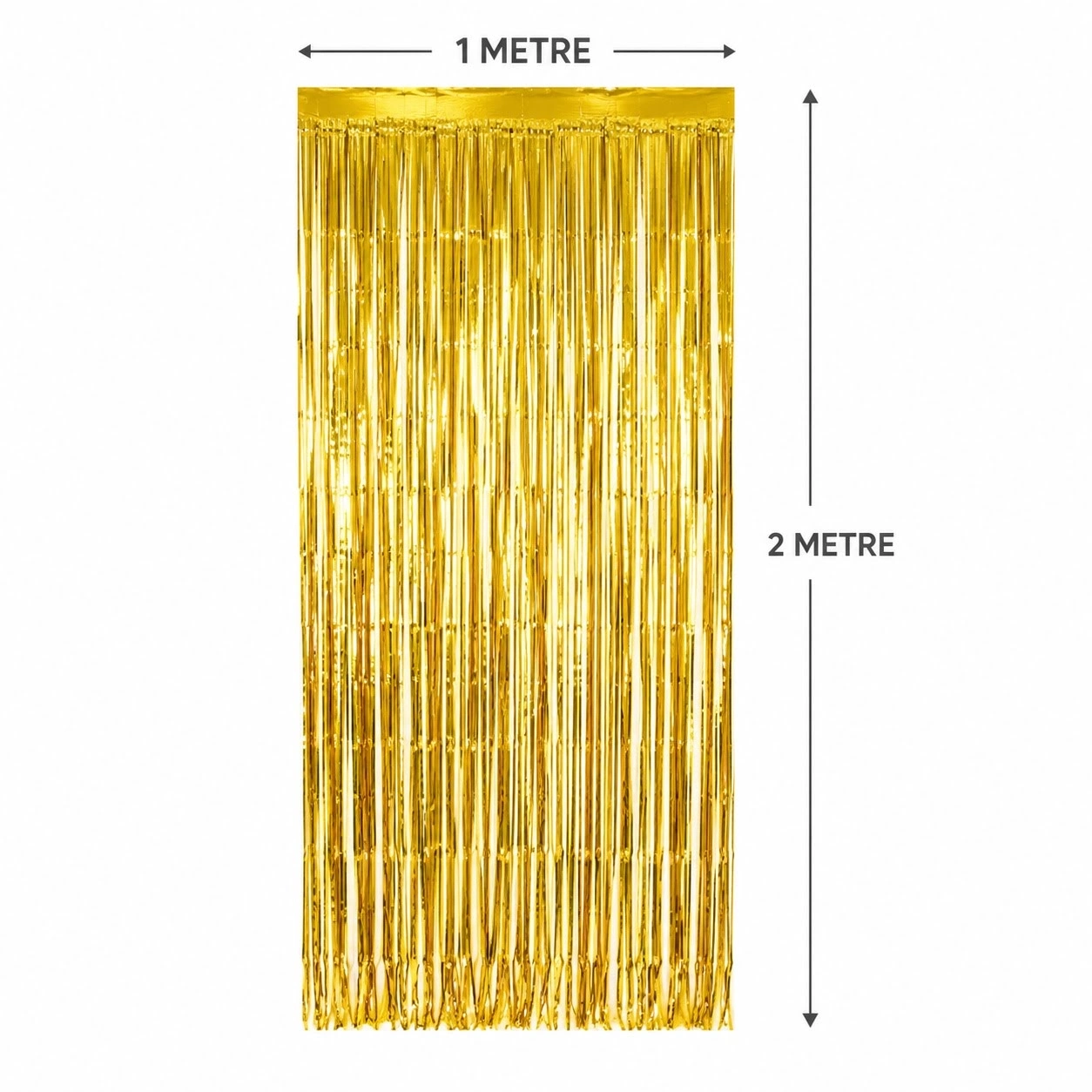 BUĞZ Gold Metalize Parti Perdesi 100x200 cm – Kapı ve Arka Fon Perdesi
