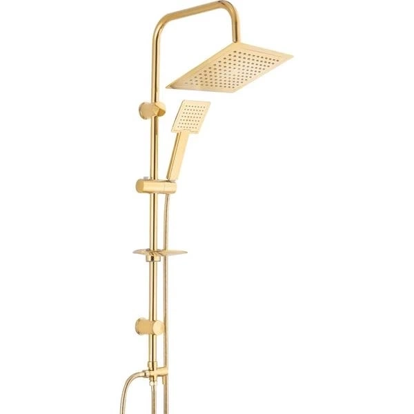 BUĞZ Golden Kare Krom Lüks Robot Yağmurlama Tepe Duş Seti