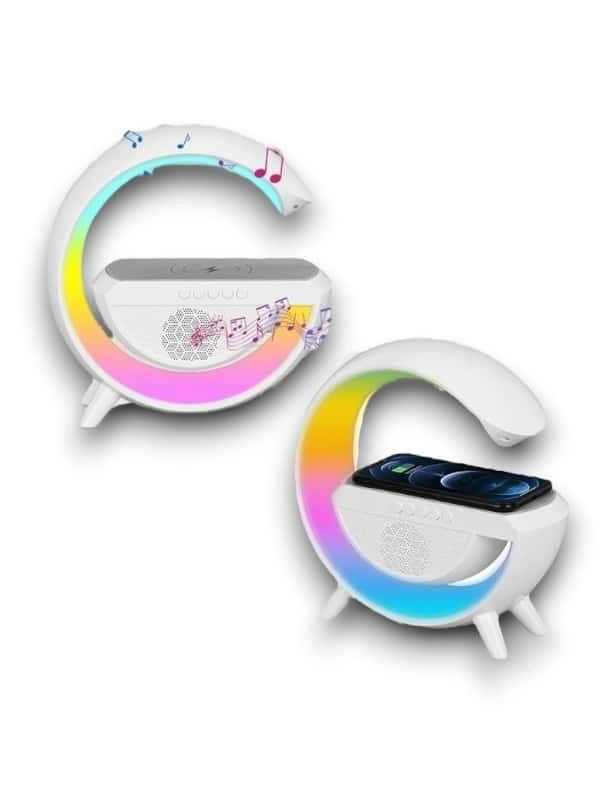 BUĞZ Google Dijital Kablosuz Şarj Özellikli Bluetooth Hoparlör Gece Lambası