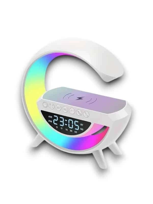 BUĞZ Google Dijital Kablosuz Şarj Özellikli Bluetooth Hoparlör Gece Lambası