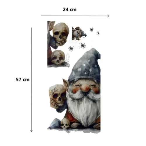 BUĞZ Gotik Cüce ve Kafatası Halloween Duvar Sticker Seti BUĞZ Gotik Cüce ve Kafatası Halloween Duvar Sticker Seti