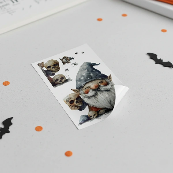 BUĞZ GOTİK CÜCE VE KAFATASI HALLOWEEN DUVAR STİCKER SETİ