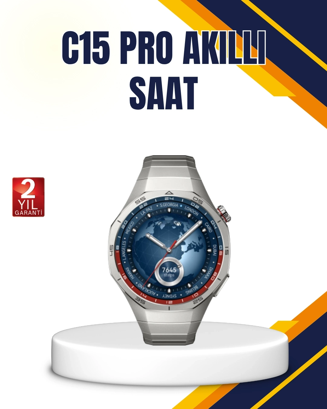 BUĞZ Gümüş Akıllı Saat 46mm Kasa