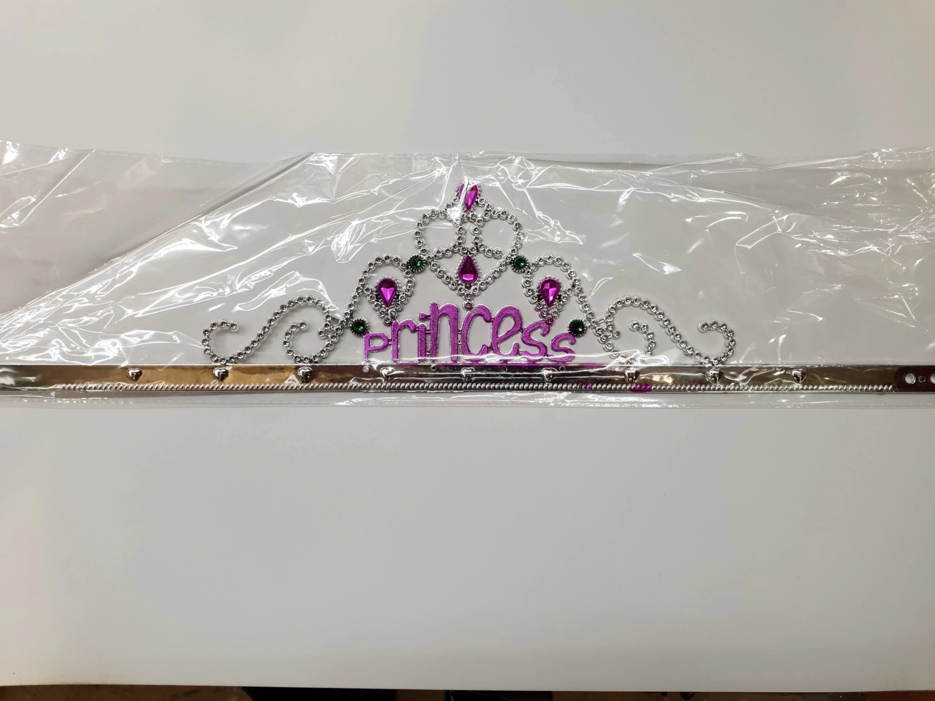 BUĞZ Gümüş Renk Prenses Yazılı Parti Tacı 60 cm