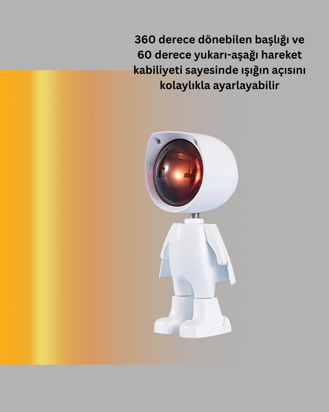 BUĞZ Gün Batımı Efekti Sunan Astronot LED Masa Lambası