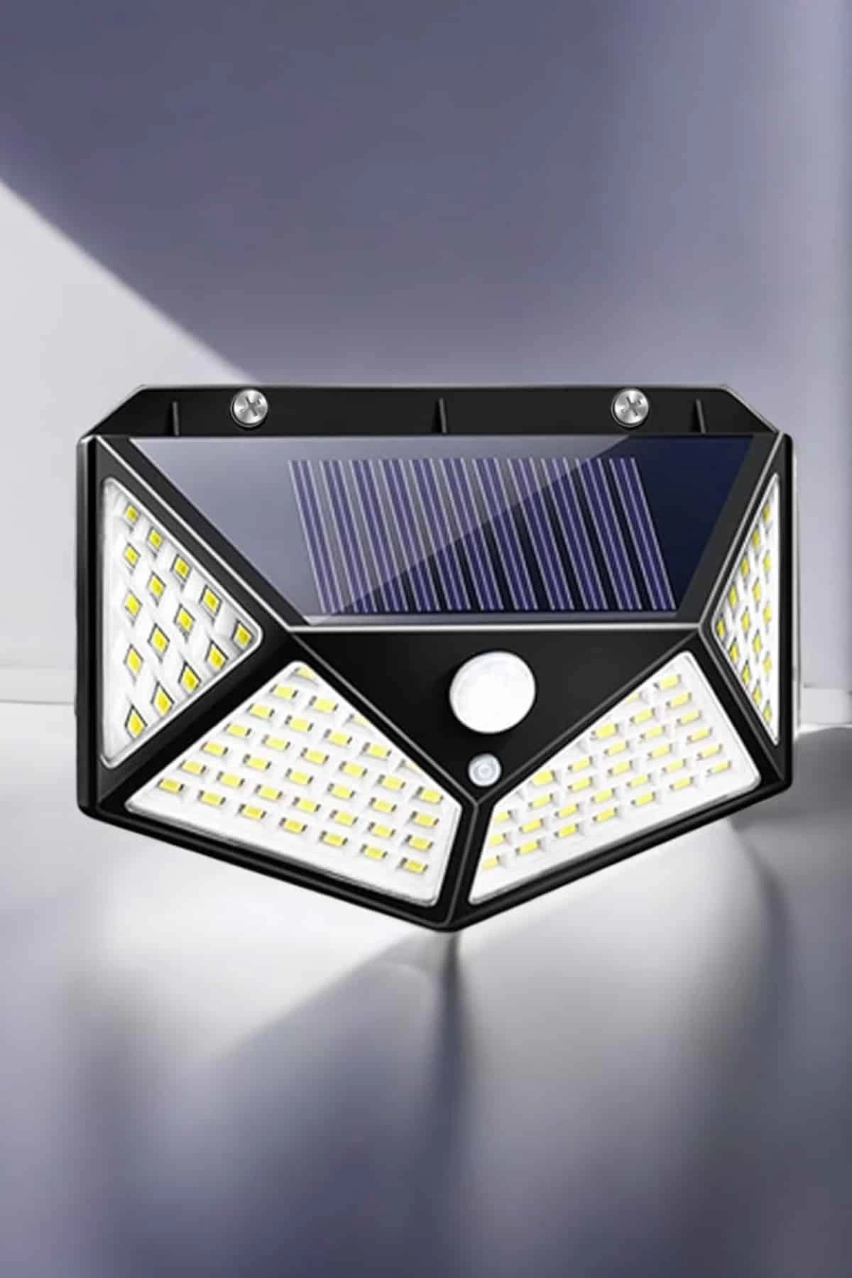 BUĞZ Güneş Enerjili Bahçe Aydınlatma Lambası Solar 100 Led Lamba