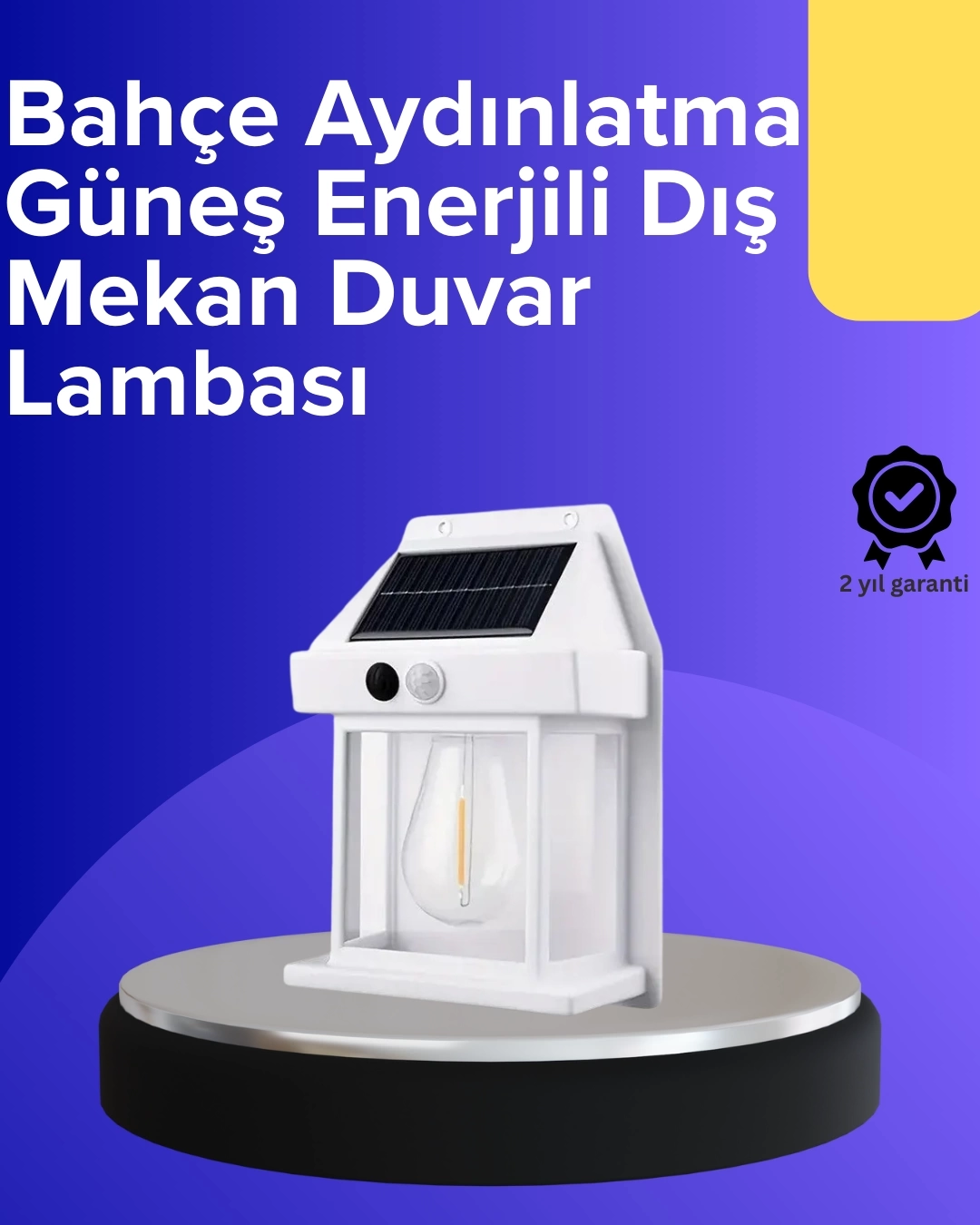 BUĞZ Güneş Enerjili Hareket Sensörlü Duvar Lambası