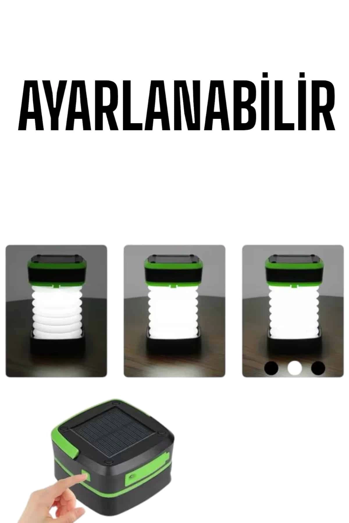 BUĞZ Güneş Enerjili Led Lamba Kamp Lambası Katlanabilir Lamba USB Şarjlı