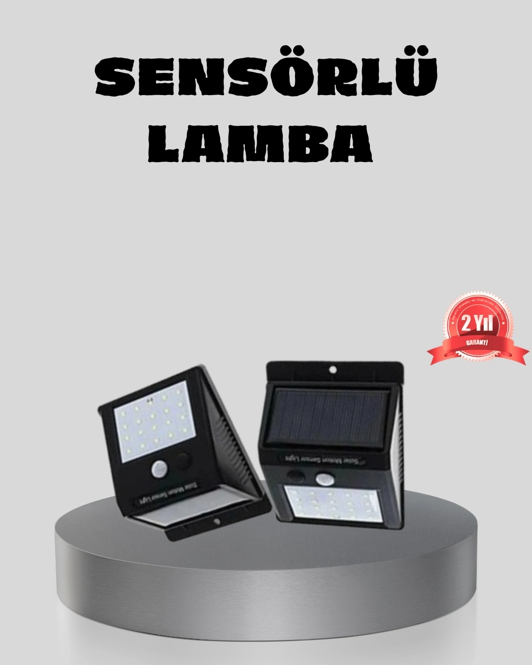 BUĞZ Güneş Enerjili Sensörlü Dış Mekan Duvar Lambası – 3 Modlu, 2200mAh Pil, 120° Algılama