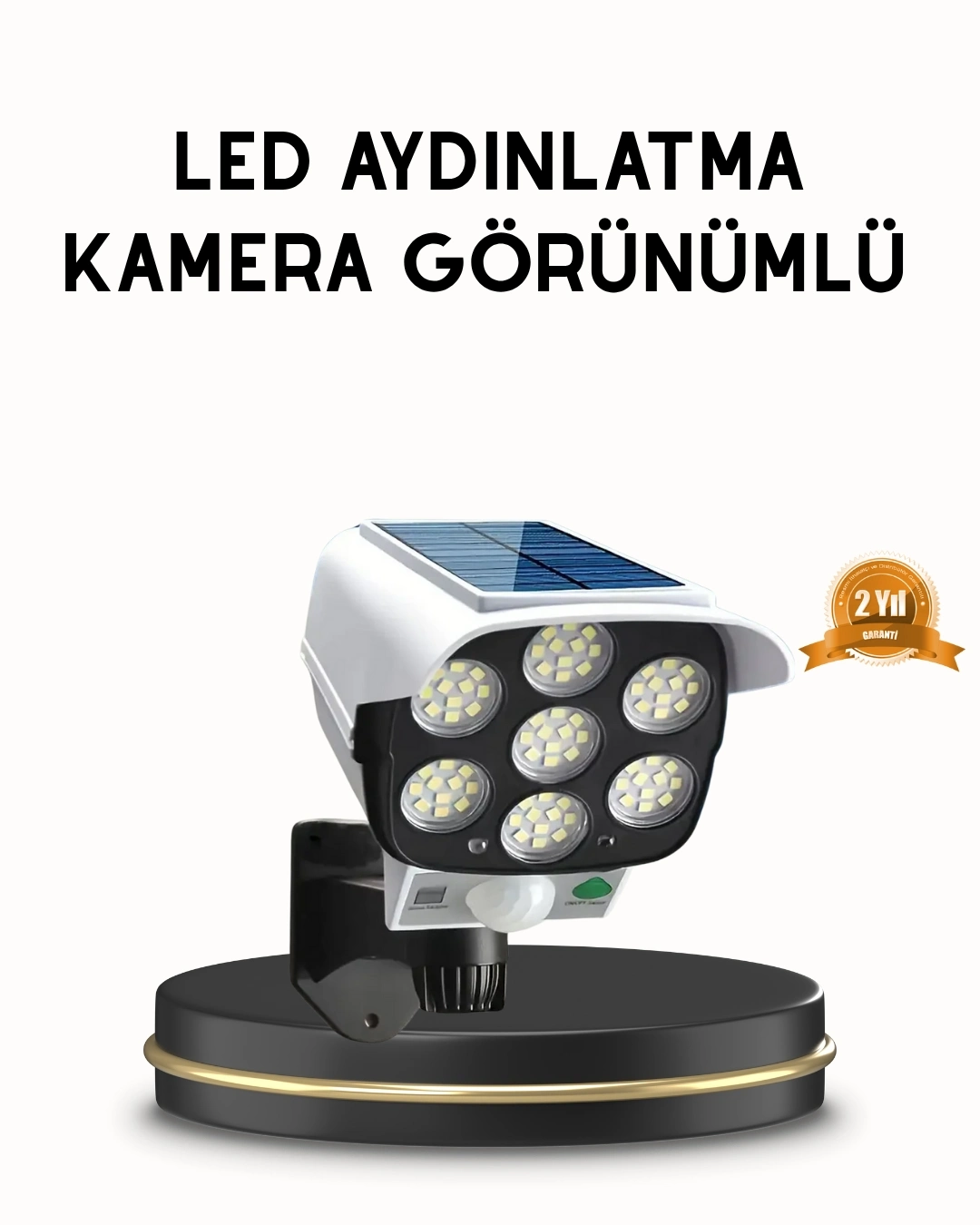 BUĞZ Güneş Paneliyle Şarj Olan Hareket Sensörlü Dış Mekan Güvenlik Lambası Ayarlanabilir