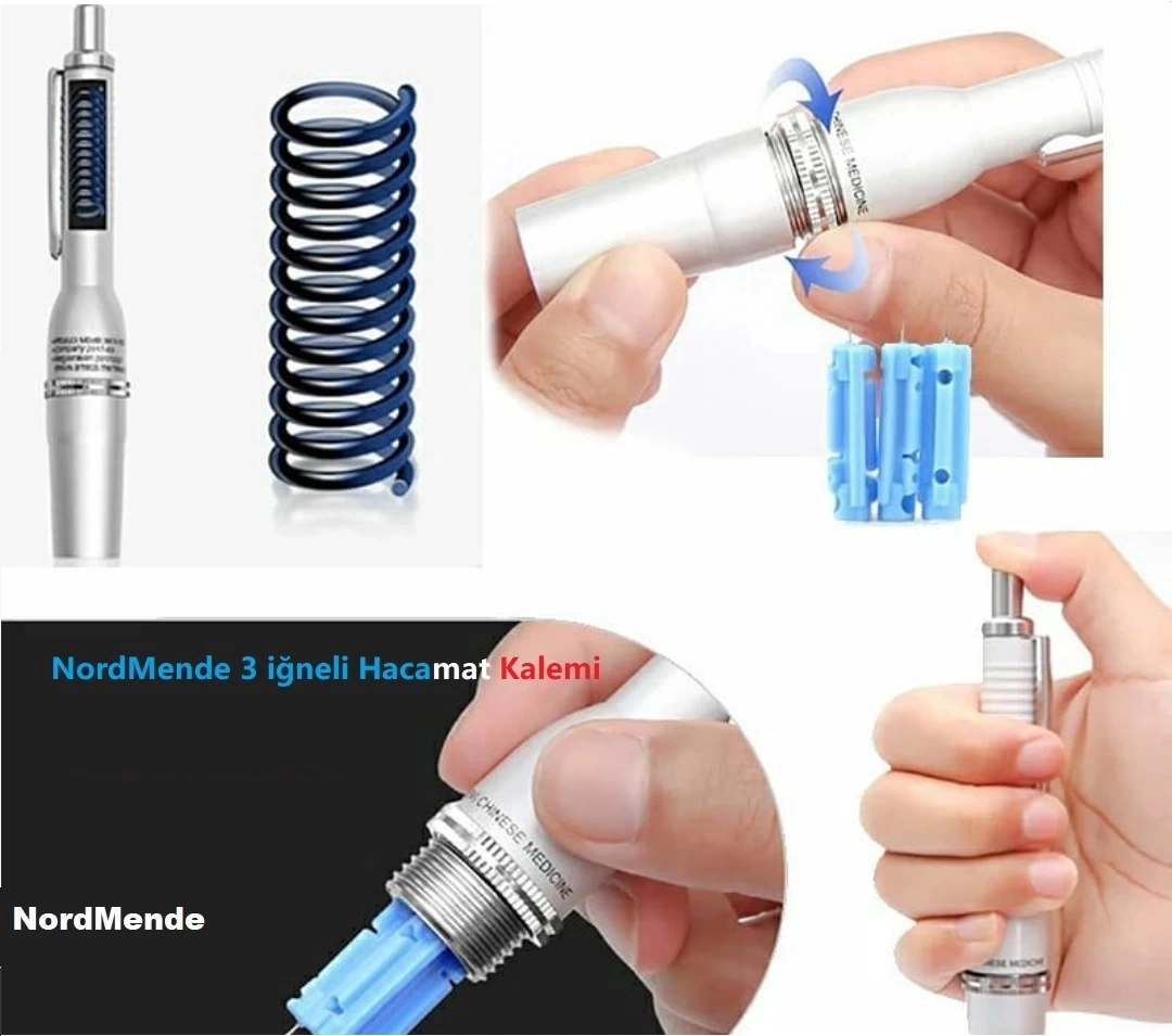 BUĞZ Hacamat Kalemi 3 İğneli 100  İğne Hediye