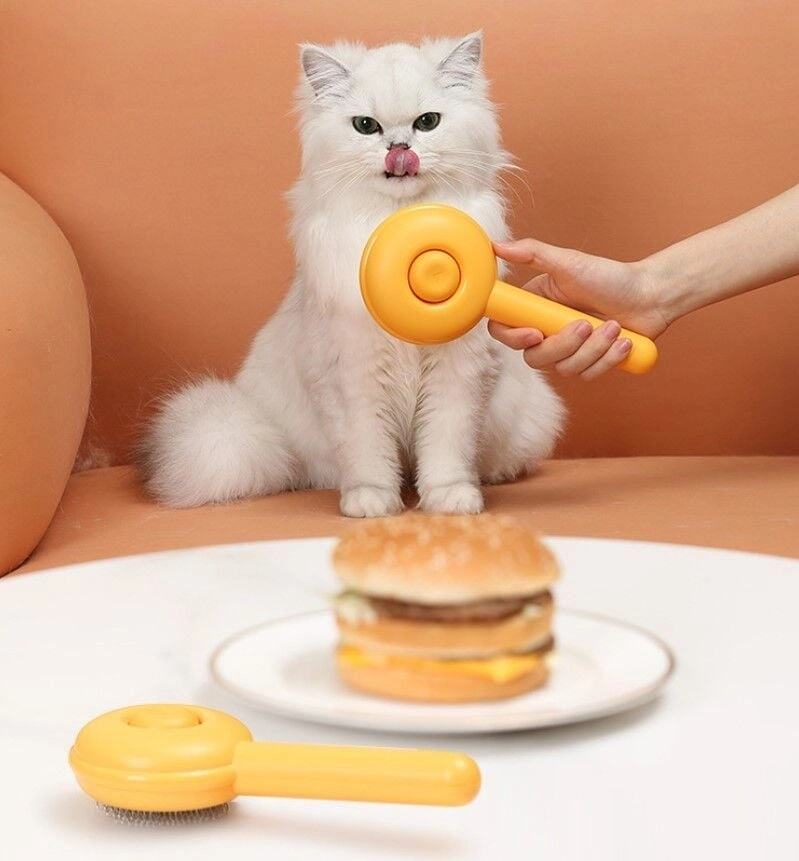 BUĞZ Hamburger Şekilli Otomatik Temizlenen Evcil Hayvan Fırçası