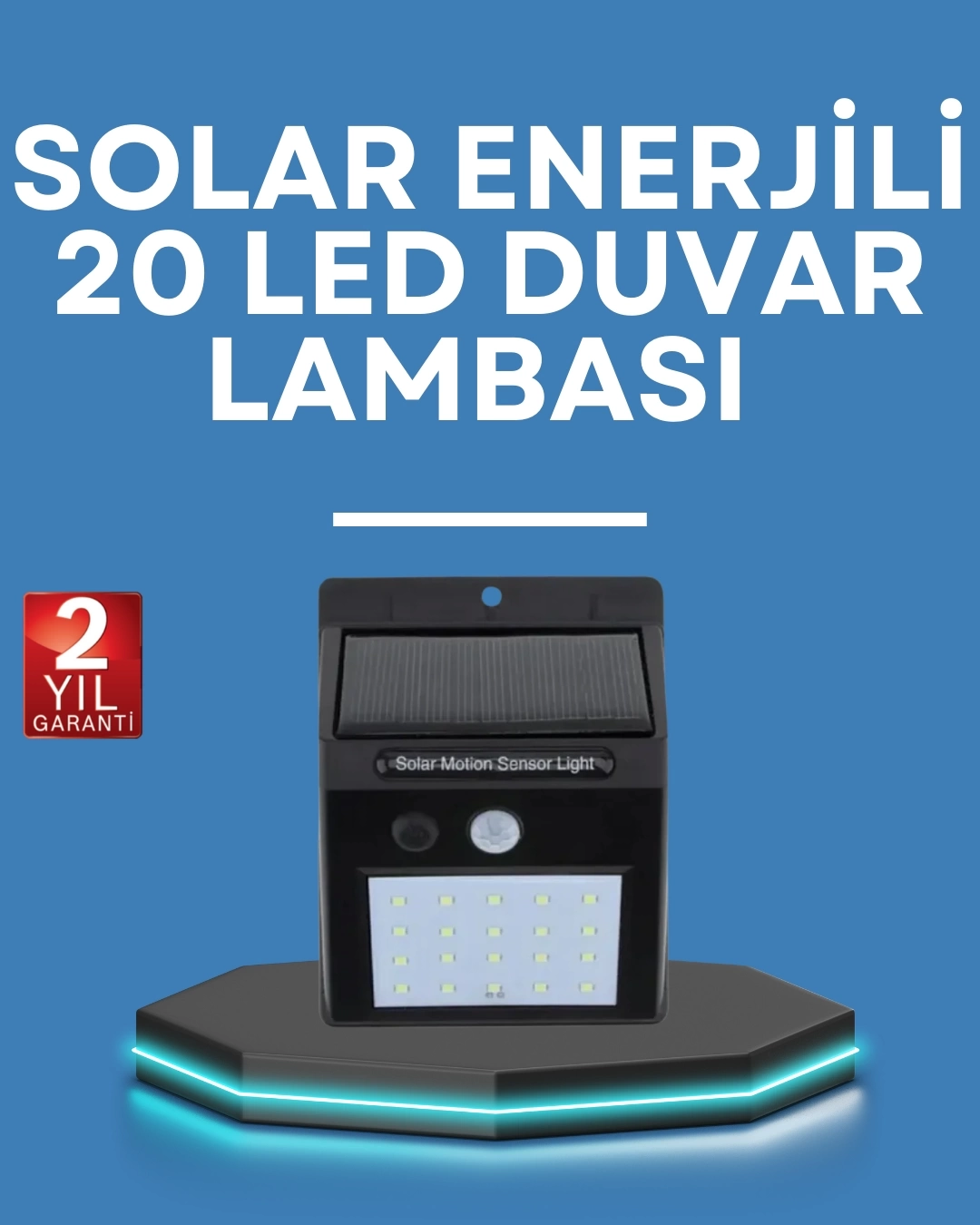 BUĞZ Hareket Algılamalı Solar LED Güvenlik Lambası