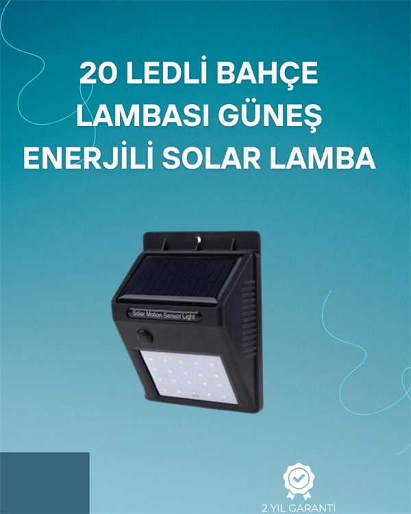 BUĞZ Hareket Sensörlü Solar Lamba | 120° Algılama Açısı, 3-4 Metre Mesafe, Suya Dayanıklı LED