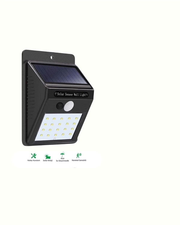 BUĞZ Hareket Sensörlü Solar Lamba | 120° Algılama Açısı, 3-4 Metre Mesafe, Suya Dayanıklı LED