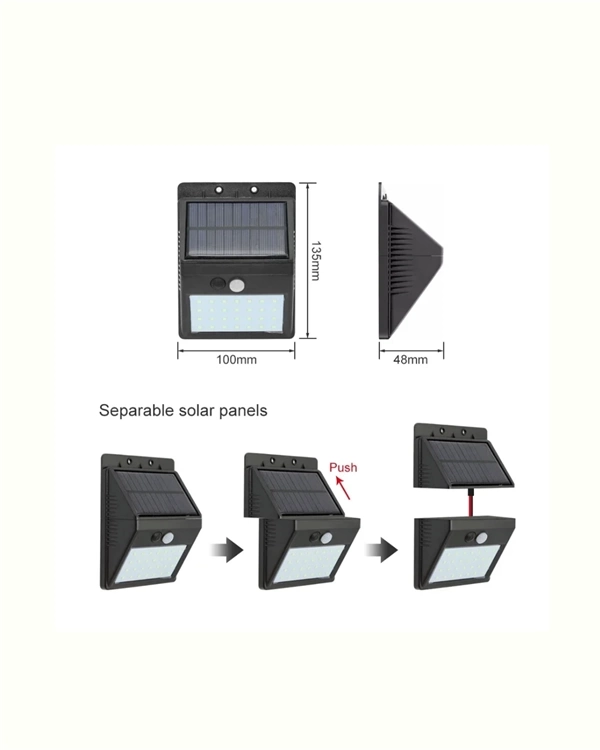 BUĞZ Hareket Sensörlü Solar Lamba | 120° Algılama Açısı, 3-4 Metre Mesafe, Suya Dayanıklı LED
