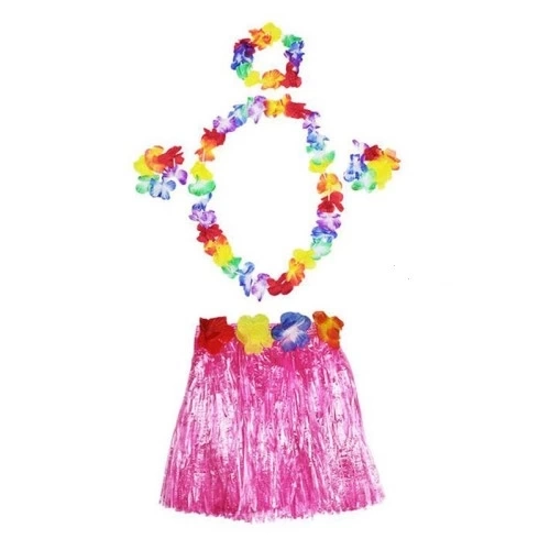 BUĞZ Pembe Hawaii Seti - Kolye, Etek, Taç ve Bileklik BUĞZ Pembe Hawaii Seti - Kolye, Etek, Taç ve Bileklik