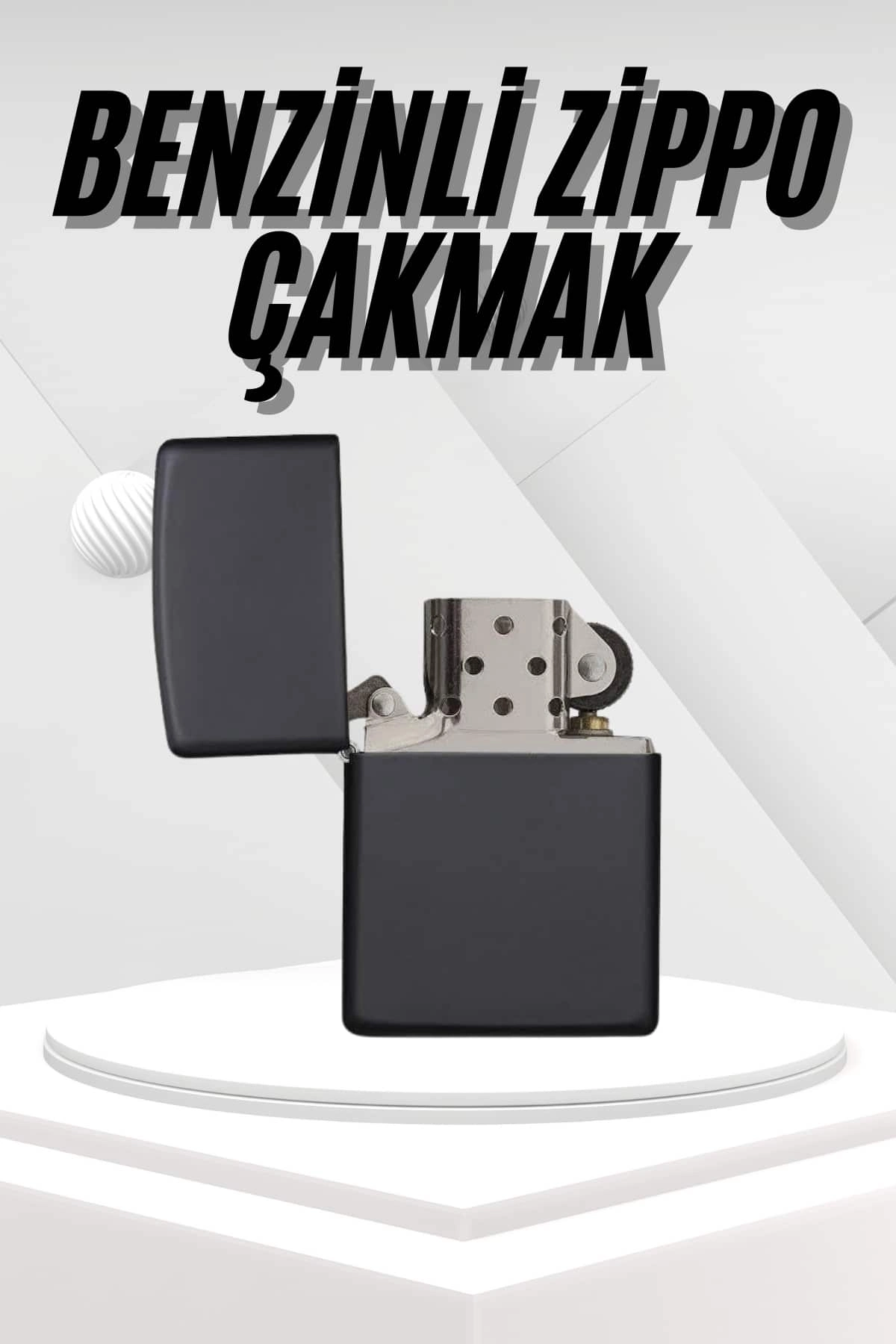 BUĞZ Hediyelik Zarif  Siyah Benzinli Çakmak