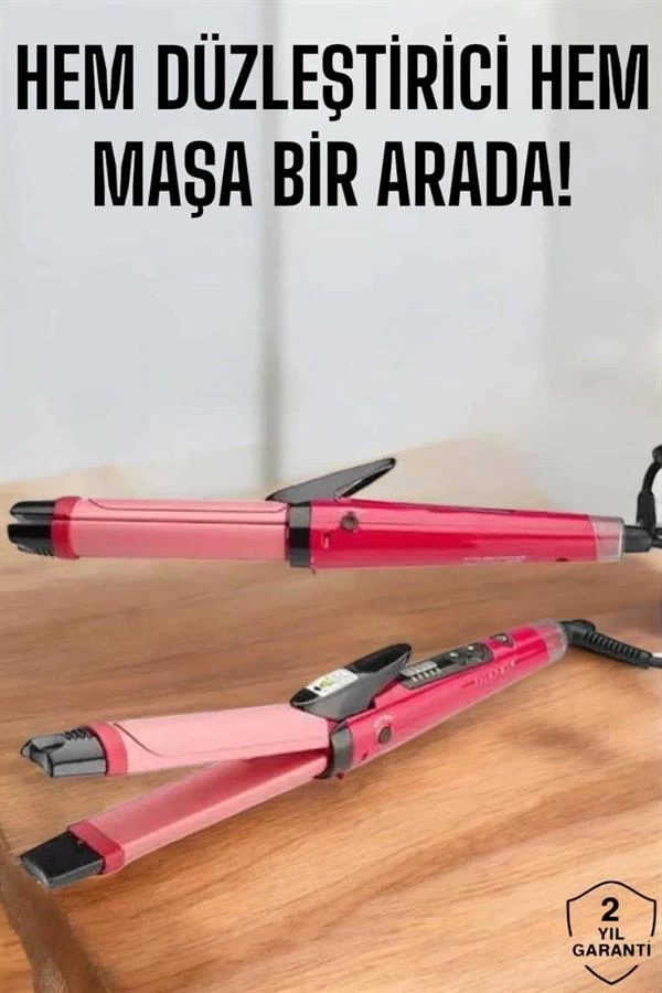 BUĞZ Hem Düzleştirici Hem Maşa Saç Şekillendirici BUĞZ Hem Düzleştirici Hem Maşa Saç Şekillendirici