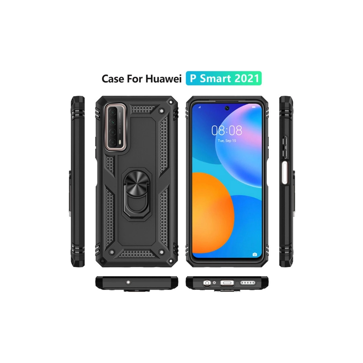 BUĞZ Huawei P Smart 2021 Kılıf Sofya Yüzüklü Silikon Kapak - Siyah BUĞZ Huawei P Smart 2021 Kılıf Sofya Yüzüklü Silikon Kapak - Siyah