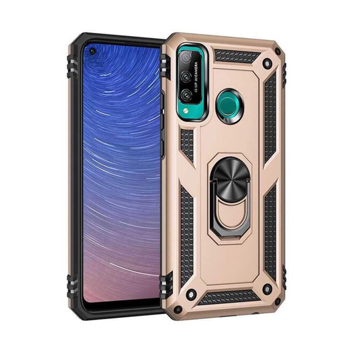 BUĞZ Huawei P40 Lite E Kılıf Sofya Yüzüklü Silikon Kapak - Gold BUĞZ Huawei P40 Lite E Kılıf Sofya Yüzüklü Silikon Kapak - Gold