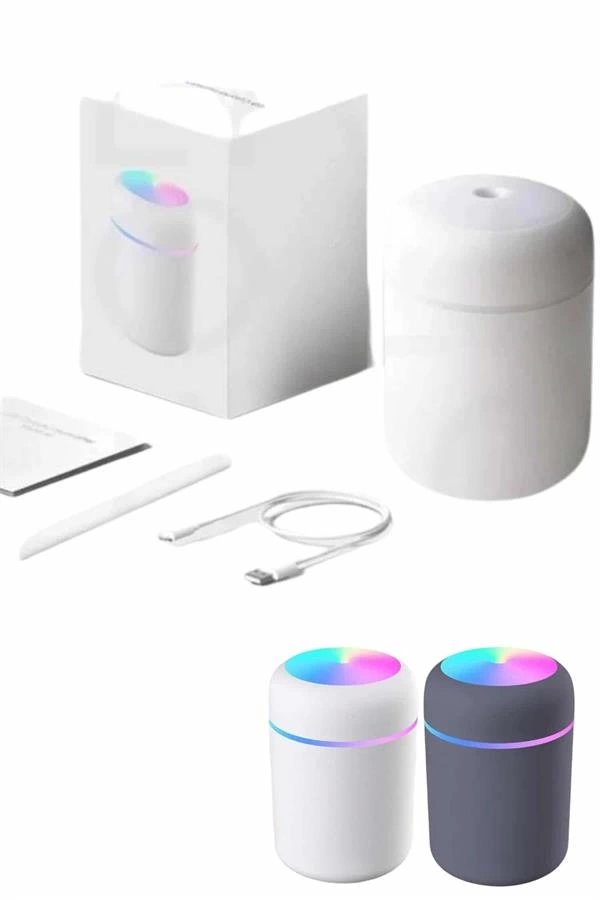 BUĞZ Humidifier LED Işıklı Mini Ortam Oda Kokusu Aromaterapi Buhardanlık