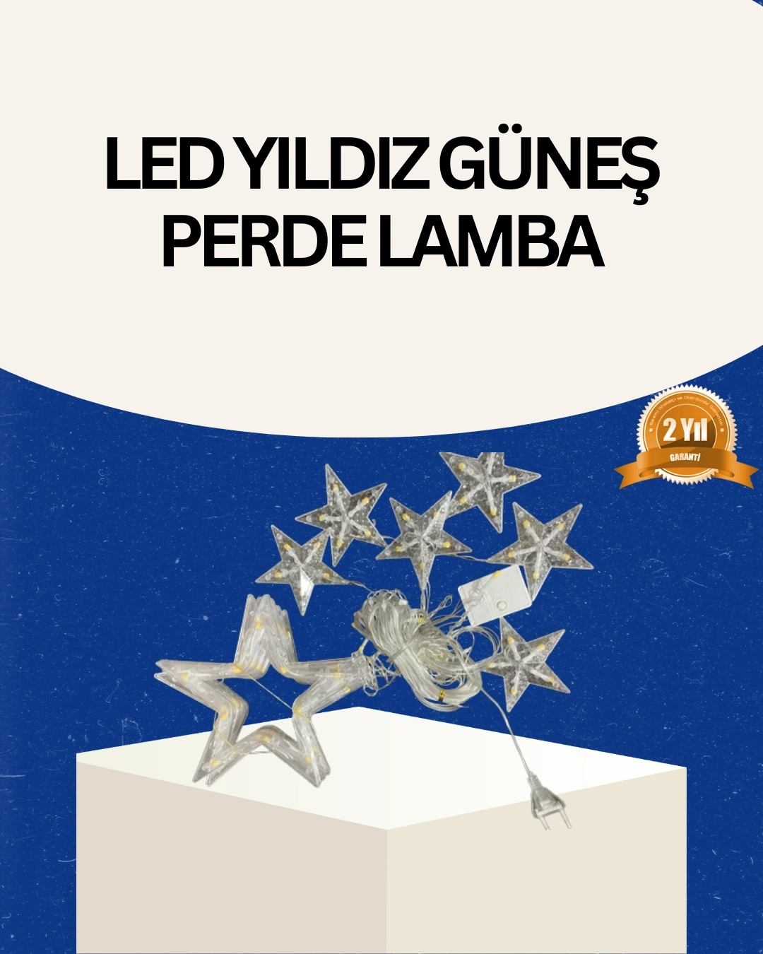 BUĞZ İç Mekan Uyumlu Yıldız Peri Led Perde 3x3 Metre