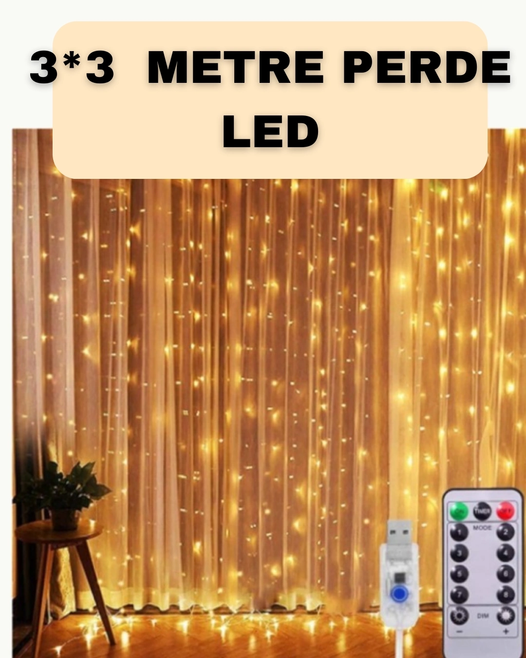 BUĞZ İç ve Dış Mekan Perde LED – Bahçe, Balkon ve Veranda İçin