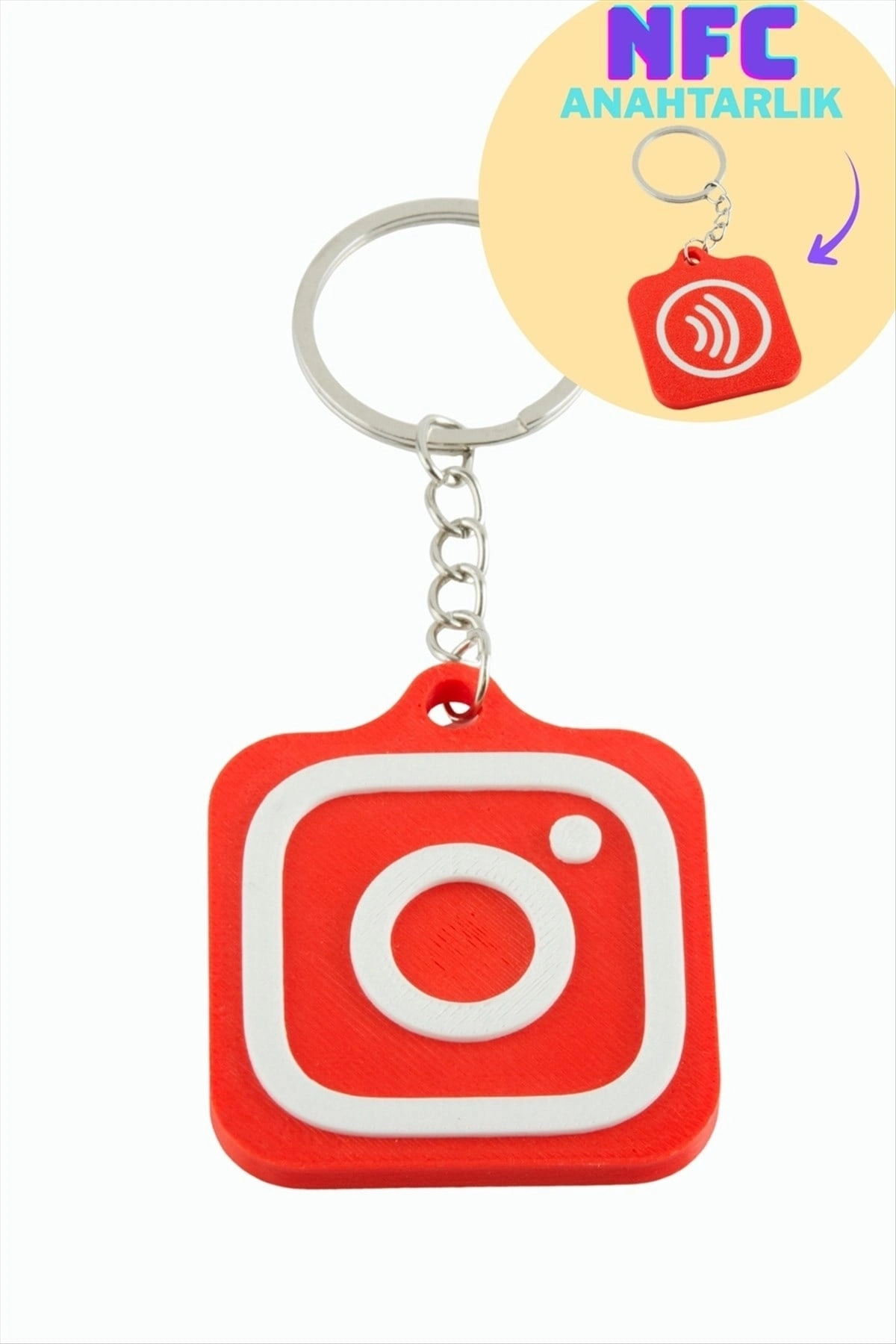 BUĞZ InstagramLogolu 3D Baskılı NFC Anahtarlık