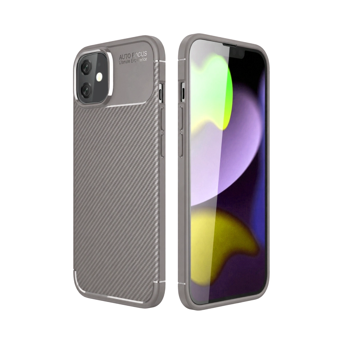 BUĞZ İphone 11 Kılıf Auto Focus Karbon Kapak - Gri