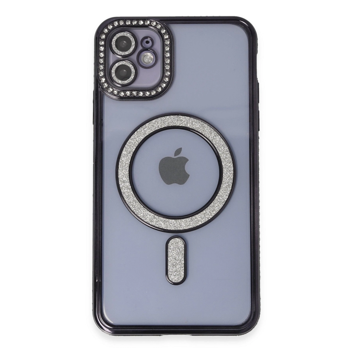 BUĞZ İphone 11 Kılıf Joke Simli Magneticsafe Kılıf - Siyah
