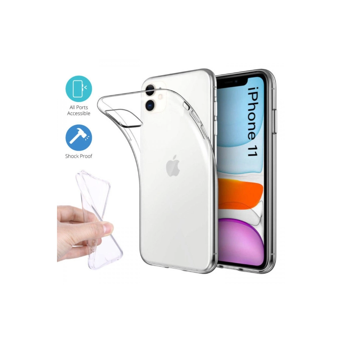 BUĞZ İphone 11 Kılıf Lüx Şeffaf Silikon