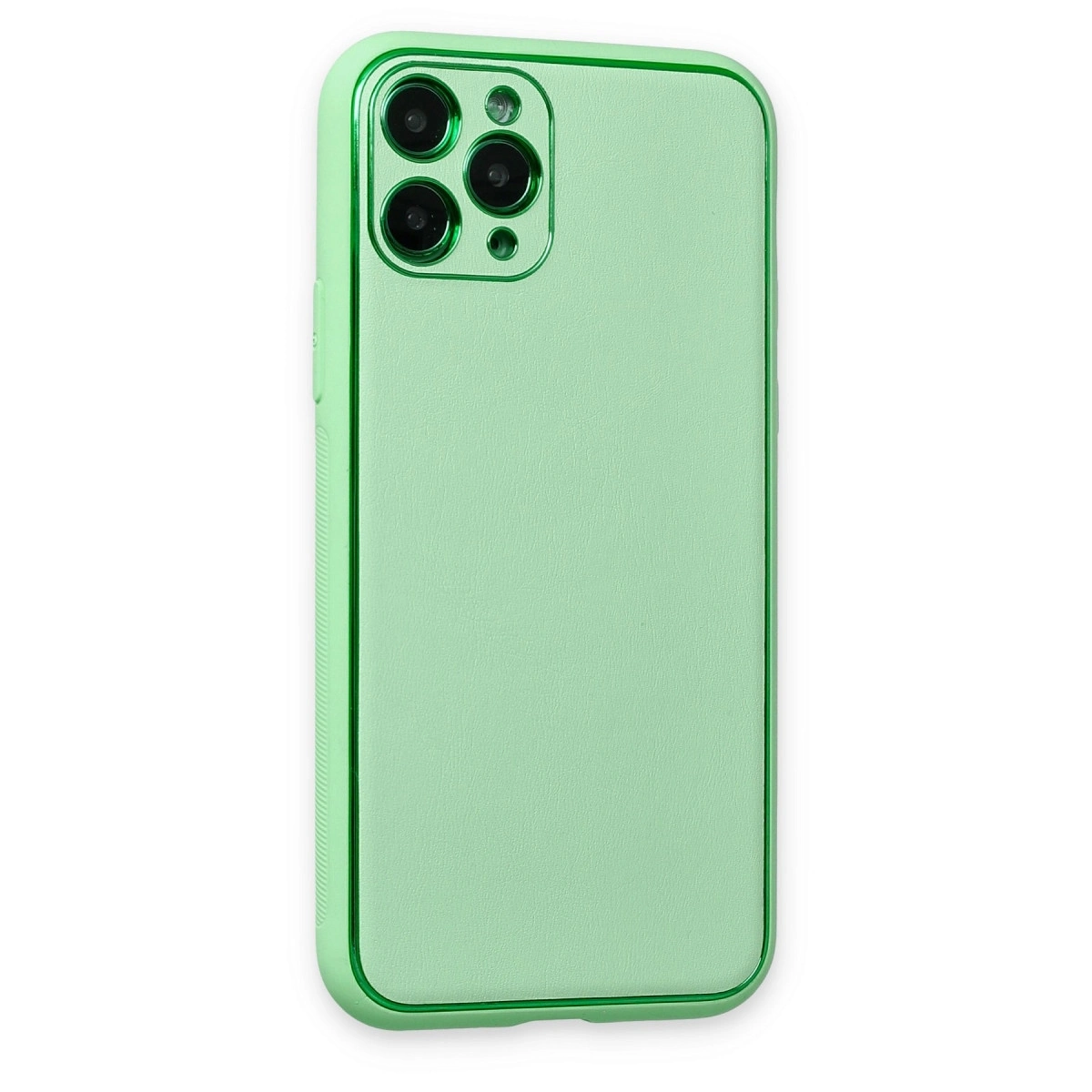 BUĞZ İphone 11 Pro Kılıf Coco Deri Silikon Kapak - Açık Yeşil