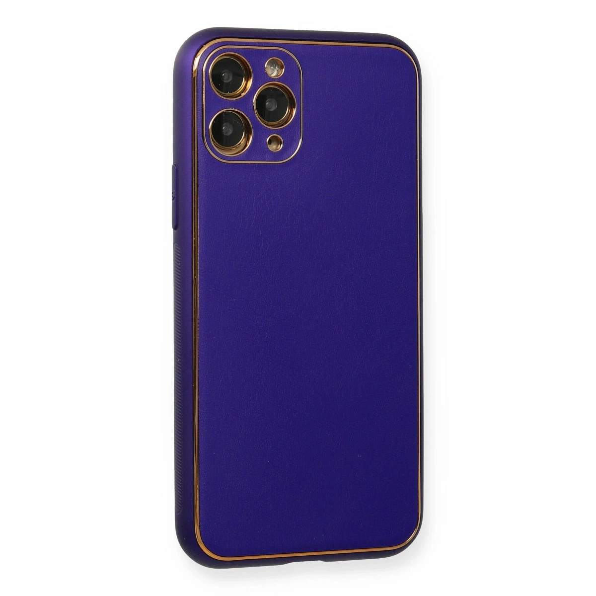 BUĞZ İphone 11 Pro Kılıf Coco Deri Silikon Kapak - Mor