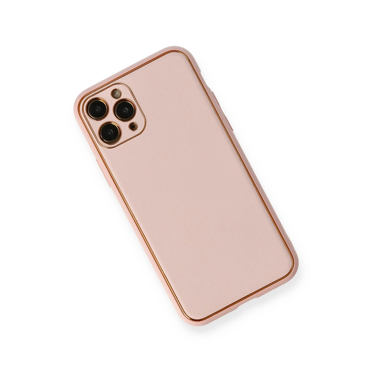 BUĞZ İphone 11 Pro Kılıf Coco Deri Silikon Kapak - Pembe BUĞZ İphone 11 Pro Kılıf Coco Deri Silikon Kapak - Pembe