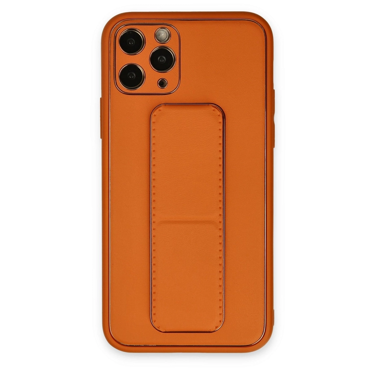 BUĞZ İphone 11 Pro Kılıf Coco Deri Standlı Kapak - Turuncu