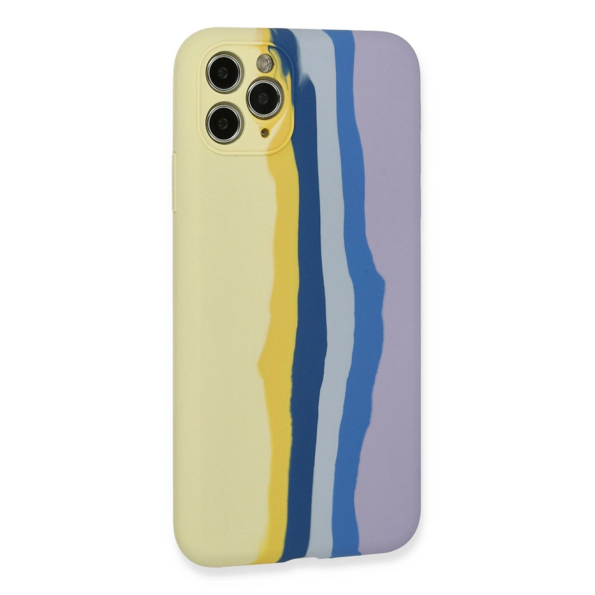 BUĞZ İphone 11 Pro Kılıf Ebruli Lansman Silikon - Sarı-lila