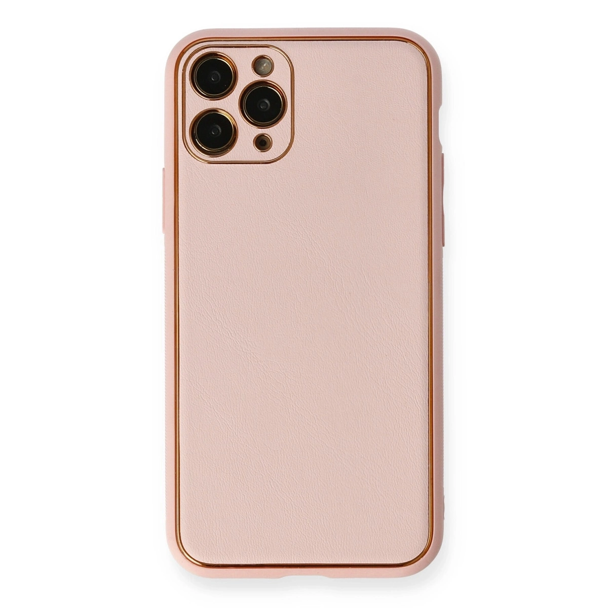 BUĞZ İphone 11 Pro Max Kılıf Coco Deri Silikon Kapak - Pembe